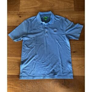 Oxford Golf Earth Tech Super Dry Men’s Polo shirt size L Blue Activewear